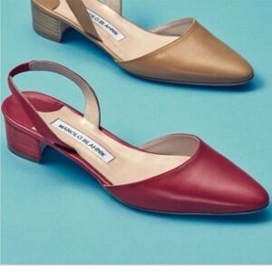 Manolo Blahnik Red Aspro slingback - 38.5